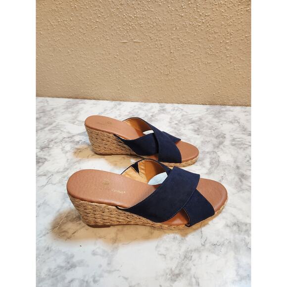 Tommy Bahama Stacey Women's Navy Blue‎ Espadrille Wedge Heel Sandals Size 7M - Picture 2 of 9